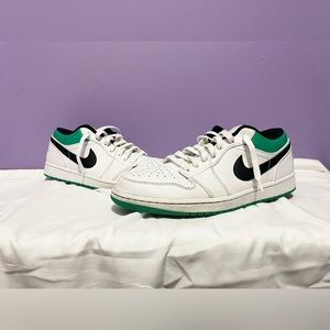 Jordan 1 low white lucky green size 10